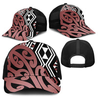 Brown New Zealand Baseball Net Cap Aotearoa Kowhaiwhai Mix Taniko Art - Polynesian Pride