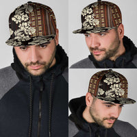 Bula Fiji Masi Snapback Cap Tapa Tropical Hibiscus Half Stylized - Polynesian Pride