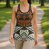 Bula Fiji Tapa Hollow Tank Top Fijian Masi Vintage Vibes - Polynesian Pride