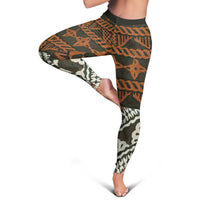 Bula Fiji Tapa Leggings Fijian Masi Vintage Vibes - Polynesian Pride