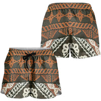 Bula Fiji Tapa Shorts for Women Fijian Masi Vintage Vibes - Polynesian Pride