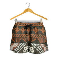 Bula Fiji Tapa Shorts for Women Fijian Masi Vintage Vibes - Polynesian Pride