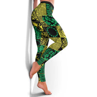 Cook Islands Mere Kiritimiti Leggings Pacific Patchwork Xmas Vibes - Polynesian Pride