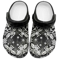 Cook Islands Tivaevae Quilt Clogs Shoes Black Marble