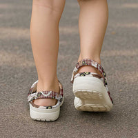 Cowboy Hawaii Mele Kalikimaka Clogs Shoes Paniolo Kukui Nut Pikake Lei Burgundy Version - Polynesian Pride