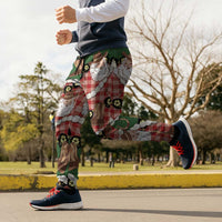 Cowboy Hawaii Mele Kalikimaka Jogger Pants Paniolo Kukui Nut Pikake Lei Red Version - Polynesian Pride