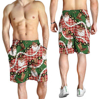 Cowboy Hawaii Mele Kalikimaka Shorts for Men Paniolo Kukui Nut Pikake Lei Red Version - Polynesian Pride