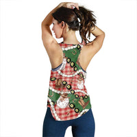 Cowboy Hawaii Mele Kalikimaka Women Racerback Tank Paniolo Kukui Nut Pikake Lei Red Version - Polynesian Pride
