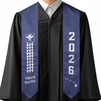 Custom Aloha Hawaii Graduation Stole Kakau Pattern Blue Version LT05 - Polynesian Pride