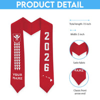 Custom Aloha Hawaii Graduation Stole Kakau Pattern Red Version LT05 - Polynesian Pride