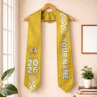 Custom Anastasis College Graduation Stole Tongan Ngatu Pattern LT05 One Size Yellow - Polynesian Pride