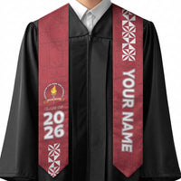 Custom Beulah College Graduation Stole Tongan Ngatu Pattern LT05 - Polynesian Pride