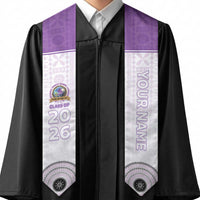 Custom Dudley School Graduation Stole With Fijian Tapa Pattern