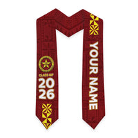 Custom Eua High School Graduation Stole Tongan Ngatu Pattern LT05 - Polynesian Pride