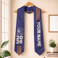 Custom Hawaii Kalaheo High School Graduation Stole Kakau Pattern LT05 One Size Blue - Polynesian Pride