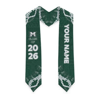Custom Hawaii Molokai High School Graduation Stole Tapa Pattern With Leis
