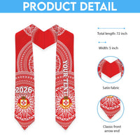 Custom Kolisi Tonga Atele Graduation Stole Class Of Year Tongan Ngatu Pattern LT14 - Polynesian Pride