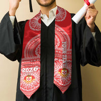 Custom Kolisi Tonga Atele Graduation Stole Class Of Year Tongan Ngatu Pattern LT14 - Polynesian Pride