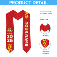 Custom Kolisi Tonga Graduation Stole Tongan Ngatu Pattern LT05 - Polynesian Pride