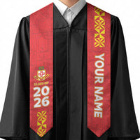 Custom Kolisi Tonga Graduation Stole Tongan Ngatu Pattern LT05 - Polynesian Pride