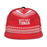Custom Mate Ma'a Tonga Heritage Snapback Cap Pacific Tribal Rugby Red Edition - Polynesian Pride
