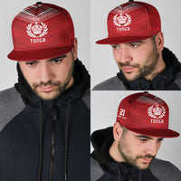 Custom Pacific Rugby Spirit Snapback Cap Tonga Ngatu Pride Red Edition - Polynesian Pride