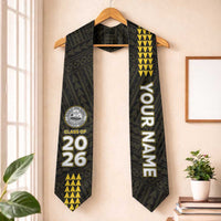 Custom President William McKinley High School Graduation Stole Kakau Pattern LT05 One Size Black - Polynesian Pride