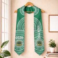 Custom Tonga Saineha High School Graduation Stole Class Of Year Tongan Ngatu Pattern LT14 One Size Green - Polynesian Pride