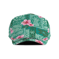 Cyan Hawaii Hibiscus Tropical Flowers Motifs Jeff Hat - Polynesian Pride