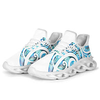Cyan White New Zealand Puhoro Ta Moko Clunky Sneakers