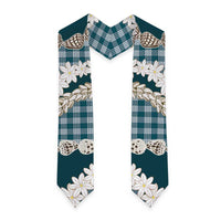 Dark Cyan Hawaii Tiare and Shell Lei Graduation Stole Hawaiian Palaka Luxury Vibes - Polynesian Pride