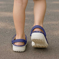 Deep Blue Monstera Clogs Shoes Polynesian Tribal Pattern - Polynesian Pride