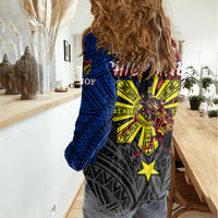 Philippines Half Sleeve Tattoo Women Casual Shirt Pinoy Filipinos Sun DT02 - Polynesian Pride