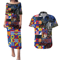 Pinoy Philippines Couples Matching Puletasi Dress and Hawaiian Shirt Filipino Tattoo Art Style DT02 Art - Polynesian Pride