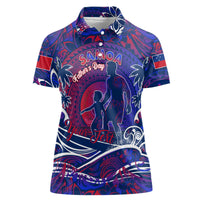 Father's Day Samoa Women Polo Shirt Special Dad Polynesia Paradise