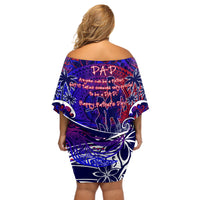 Father's Day American Samoa Off Shoulder Short Dress Special Dad Polynesia Paradise