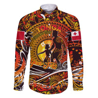 Father's Day Tonga Family Matching Off The Shoulder Long Sleeve Dress and Hawaiian Shirt Special Dad Polynesia Paradise