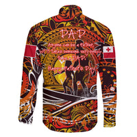 Father's Day Tonga Family Matching Off The Shoulder Long Sleeve Dress and Hawaiian Shirt Special Dad Polynesia Paradise