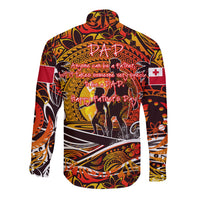 Father's Day Tonga Long Sleeve Button Shirt Special Dad Polynesia Paradise