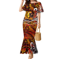 Father's Day Tonga Mermaid Dress Special Dad Polynesia Paradise DT02 Women Orange - Polynesian Pride