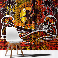 Father's Day Tonga Window Curtain Special Dad Polynesia Paradise