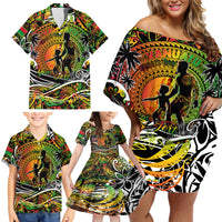 Father's Day Vanuatu Family Matching Off Shoulder Short Dress and Hawaiian Shirt Special Dad Polynesia Paradise DT02 - Polynesian Pride