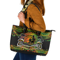 Father's Day Vanuatu Leather Tote Bag Special Dad Polynesia Paradise DT02 Art - Polynesian Pride