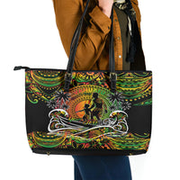 Father's Day Vanuatu Leather Tote Bag Special Dad Polynesia Paradise DT02 - Polynesian Pride