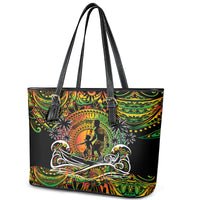 Father's Day Vanuatu Leather Tote Bag Special Dad Polynesia Paradise DT02 - Polynesian Pride
