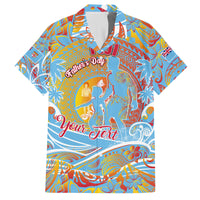Father's Day Fiji Family Matching Off Shoulder Short Dress and Hawaiian Shirt Special Dad Polynesia Paradise