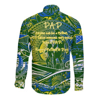 Father's Day Solomon Islands Long Sleeve Button Shirt Special Dad Polynesia Paradise