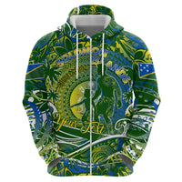 Father's Day Solomon Islands Zip Hoodie Special Dad Polynesia Paradise