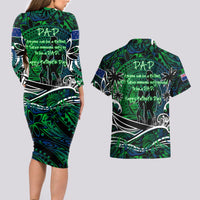 Father's Day New Zealand Couples Matching Long Sleeve Bodycon Dress and Hawaiian Shirt Special Dad Polynesia Paradise