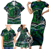 Father's Day New Zealand Family Matching Short Sleeve Bodycon Dress and Hawaiian Shirt Special Dad Polynesia Paradise DT02 - Polynesian Pride